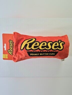 Reese's Peanut Butter Cups Candy Plush Dog Toy with Squeaker inside